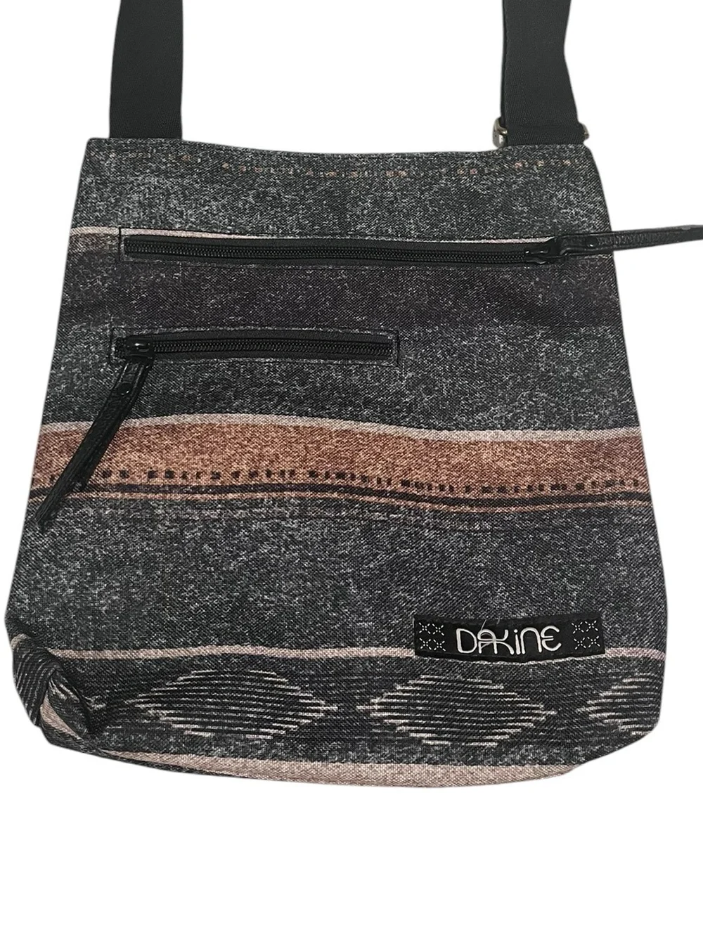Dakine Charcoal and Rust Striped Crossbody Bag